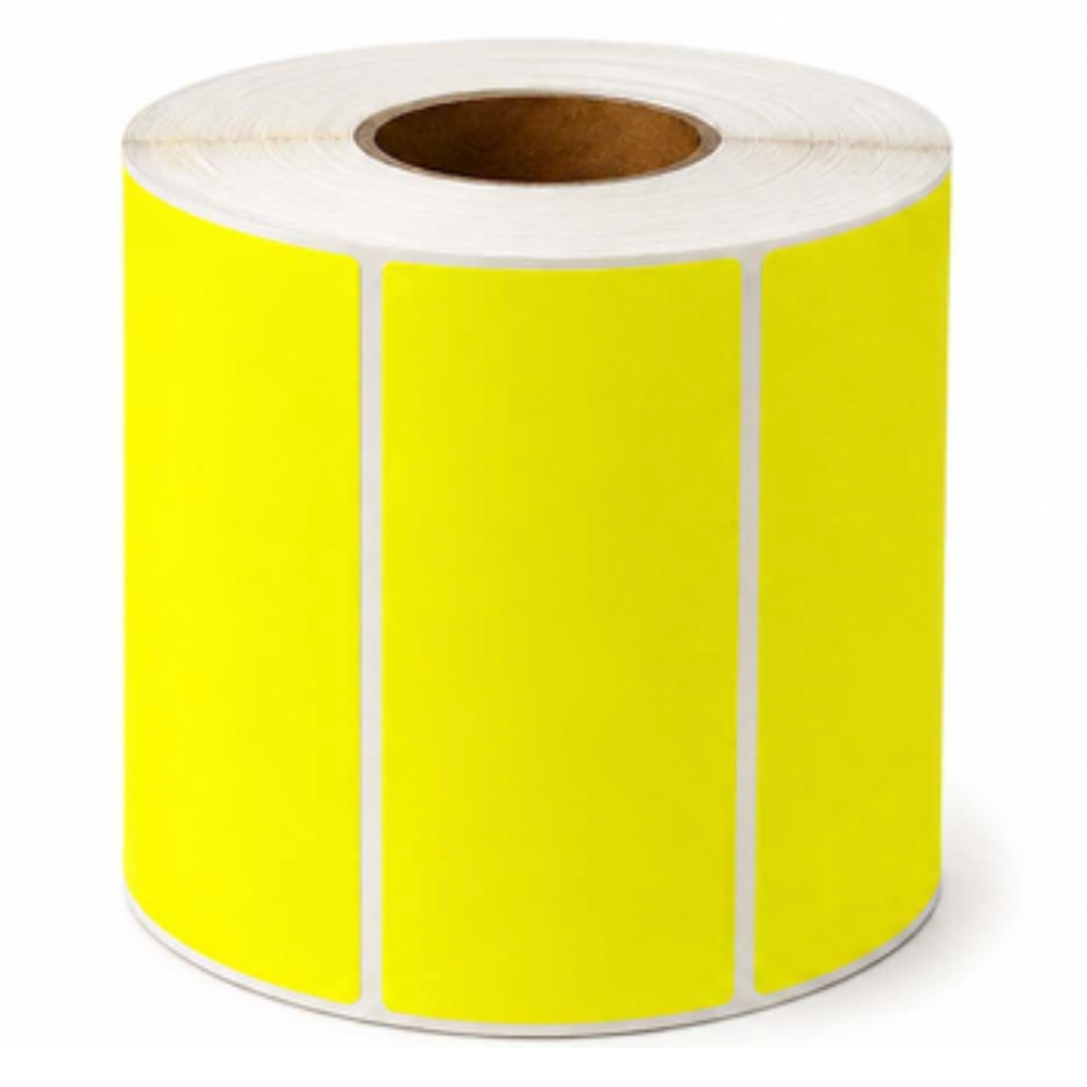 Zebra gule etiketter 100x50 mm, 1000 etiketter per rull