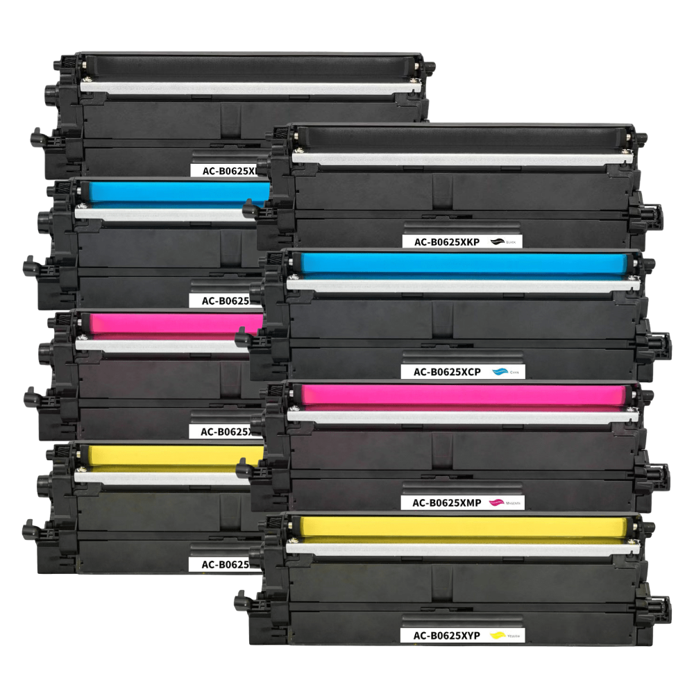 Pakkesett Brother TN625 XL – 2x4 farger BK-C-M-Y – alternativ – 38 000 sider