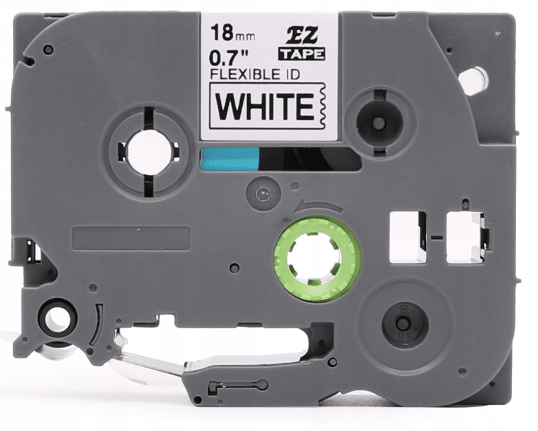 Brother TZeFX241 Tape sort tekst på hvid tape Fleksibel – 18mm x 8m – Uoriginal