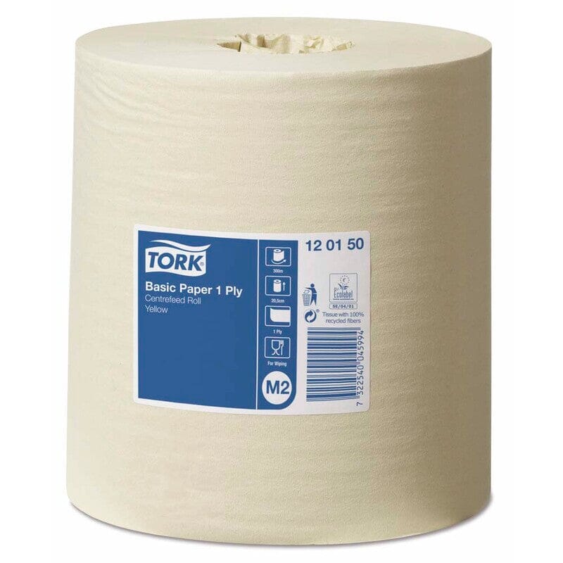 Tork Aftørringspapir Basic M2 1-lags 6 ruller (120150)