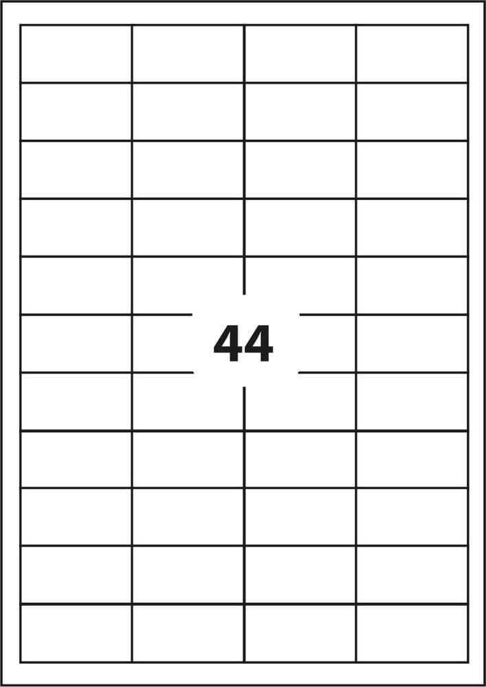Universaletiketter 44 labels pr ark (48.5 x 25.4mm) 100 ark 100 labels i alt