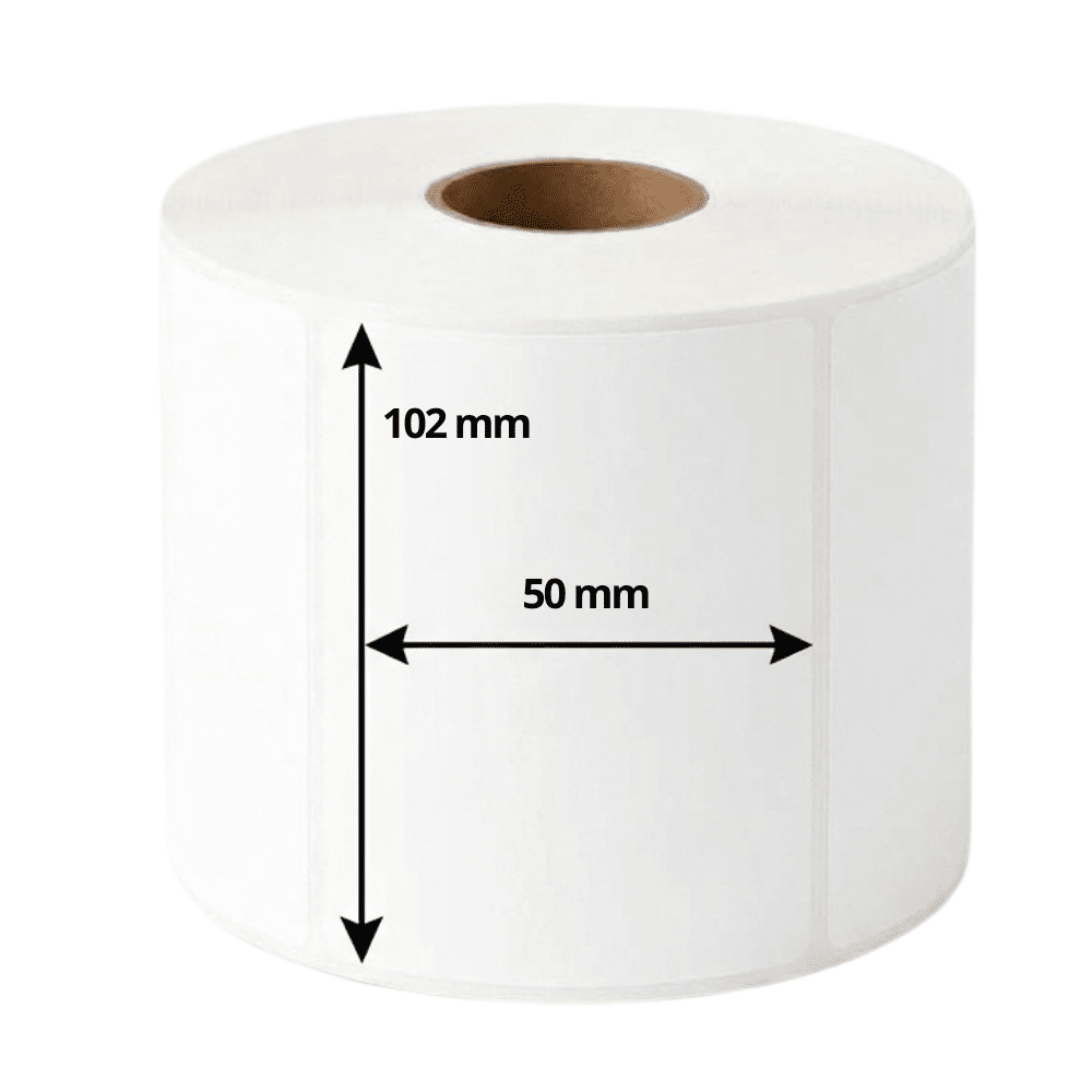 Aftagelige Etikette labels til Zebra printere | 102x50mm | 1300 stk pr. rulle | Removable Thermal labels